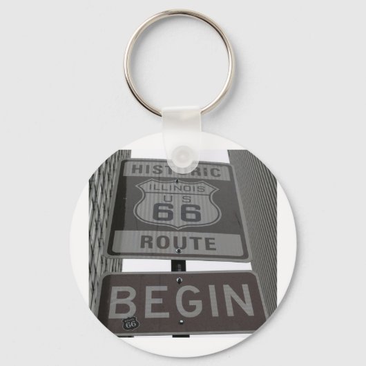 Officiële Route 66 begint teken Sleutelhanger (Voorkant)