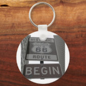 Officiële Route 66 begint teken Sleutelhanger (Voorkant)