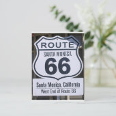 Officiële route 66 eindteken santa monica briefkaart (Staand voorkant)