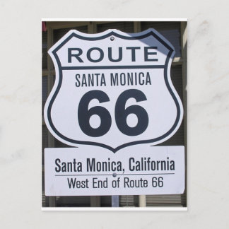 Officiële route 66 eindteken santa monica briefkaart