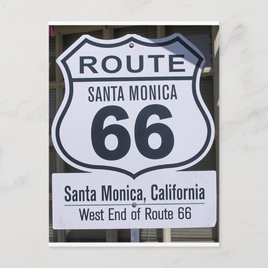 Officiële route 66 eindteken santa monica briefkaart (Voorkant)