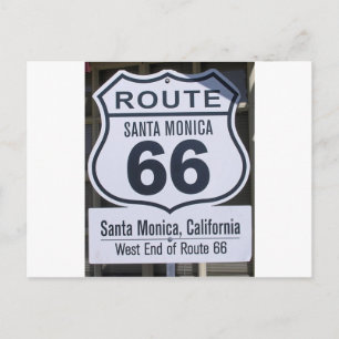 Officiële route 66 eindteken santa monica briefkaart