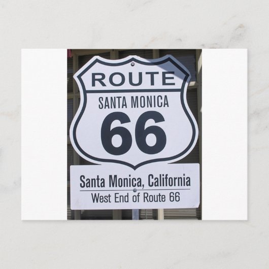 Officiële route 66 eindteken santa monica briefkaart (Voorkant)