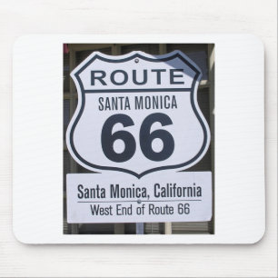 Officiële route 66 eindteken santa monica muismat