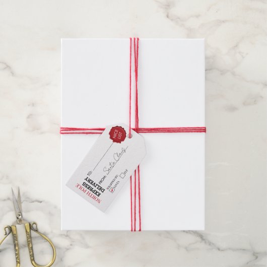Officiële Santa Claus Gift Cadeau uit Noordpool Cadeaulabel (Met Touw)
