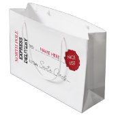 Officiële Santa Claus Gift Cadeau uit Noordpool Groot Cadeauzakje (Achterkant Gekanteld)