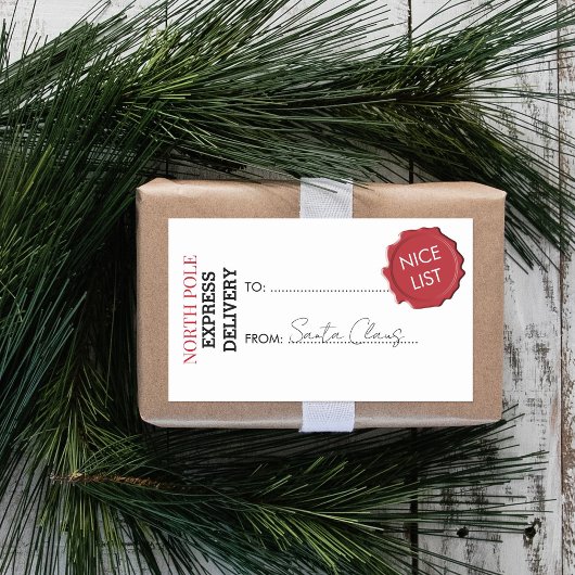 Officiële Santa Claus Gift Cadeau uit Noordpool Rechthoekige Sticker