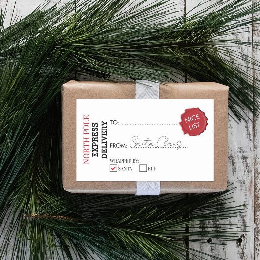 Officiële Santa Claus Gift Cadeau uit Noordpool Rechthoekige Sticker