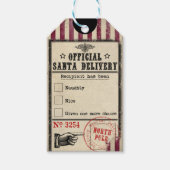 Officiële Santa Levering Ondeugend of Mooi Cadeau  Cadeaulabel (Voorkant)