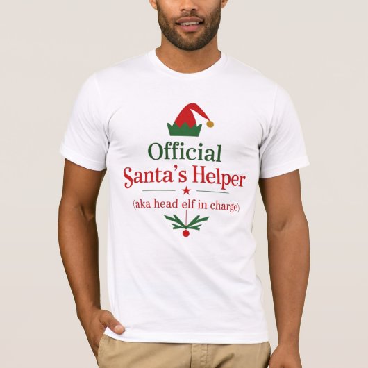 Officiële Santa's Helper Head Elf T-shirt (Voorkant)