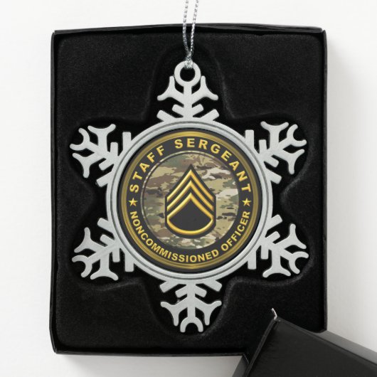 Officiële sergeant Cerami Tin Sneeuwvlok Ornament (Kistje)