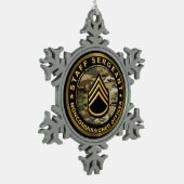Officiële sergeant Cerami Tin Sneeuwvlok Ornament (Links)