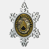 Officiële sergeant Cerami Tin Sneeuwvlok Ornament (Rechts)