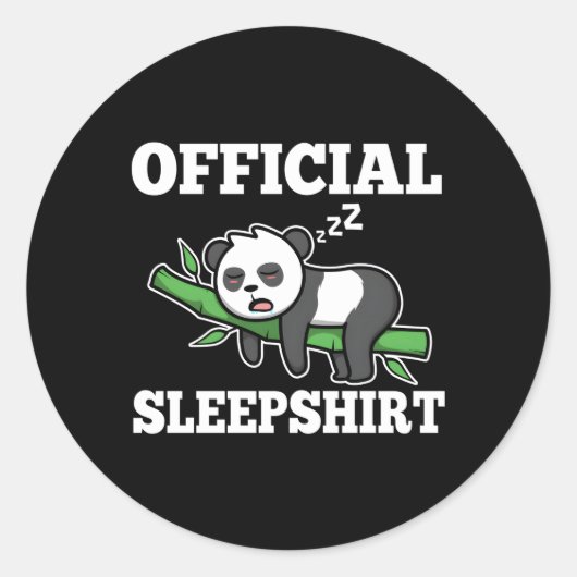Officiële Slaap Panda Ronde Sticker (Voorkant)