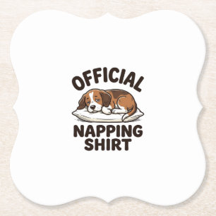 Officiële slaapshirt slaperige hond vintage ontwer kartonnen onderzetters