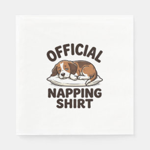 Officiële slaapshirt slaperige hond vintage ontwer servet