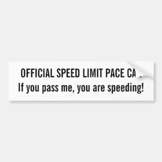 OFFICIËLE SNELHEIDSGRENS PACE CAR BUMPERSTICKER