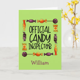 Officiële Snoep Inspector Halloween Wenskaart Kaart