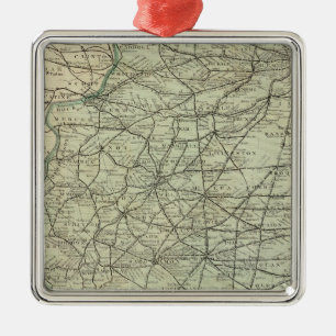 Officiële spoorwegkaart van Illinois Metalen Ornament