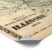 Officiële spoorwegkaart van Illinois Poster (Hoek)