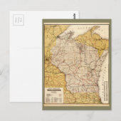 Officiële Spoorwegkaart van Wisconsin (1900) Briefkaart (Voorkant / Achterkant)