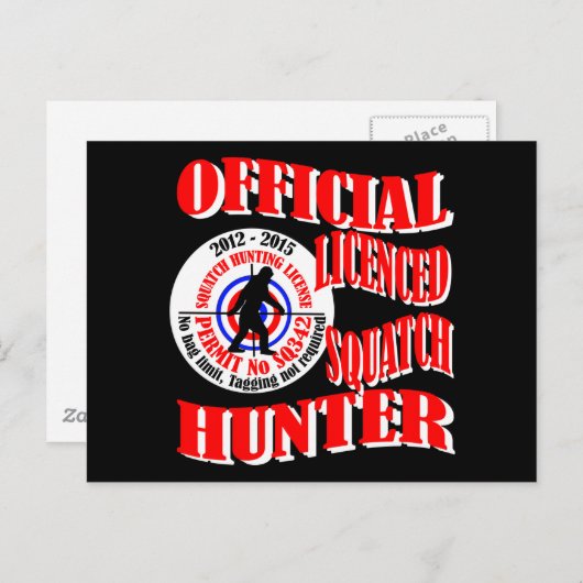 Officiële squatch hunter briefkaart (Voorkant / Achterkant)