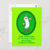 Officiële St. Patrick's Day Dancing Party Pickle Briefkaart (Voorkant / Achterkant)
