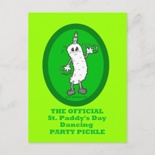 Officiële St. Patrick's Day Dancing Party Pickle Briefkaart