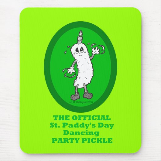Officiële St. Patrick's Day Danspartij Pickle Muismat (Voorkant)