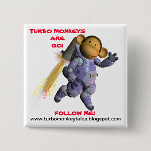 Officiële start van turbo Monkey Crit Crew Blog Vierkante Button 5,1 Cm
