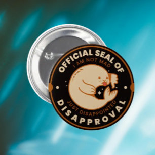 Officiële Stempel van Afkeuring Grappig Sarcastisc Ronde Button 5,7 Cm
