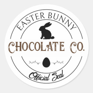 Officiële Stempel van Paashaas Chocolade Maatschap Ronde Sticker