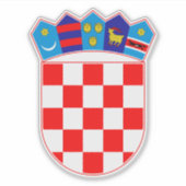 Officiële sticker met het embleem van de Kroatisch (Voorkant)