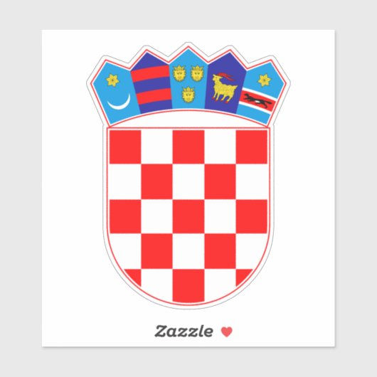 Officiële sticker met het embleem van de Kroatisch (Vel)