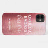 Officiële Stoere Baas Babe Metallic Roze Gouden Na Case-Mate iPhone Case (Achterkant (horizontaal))