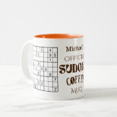 Officiële Sudoku Coffee-Mok voor puzzels Tweekleurige Koffiemok (Voorkant links)