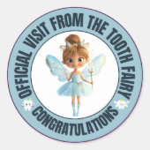 Officiële tandenfee bezoek Sticker voor kinderen (Voorkant)