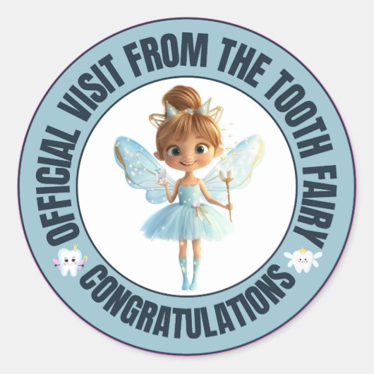 Officiële tandenfee bezoek Sticker voor kinderen (Voorkant)