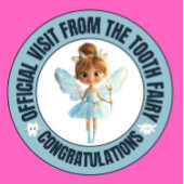 Officiële tandenfee bezoek Sticker voor kinderen