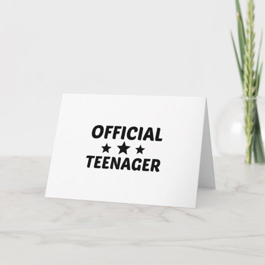 OFFICIËLE TEENAGER FEESTDAGEN KAART (Voorkant)