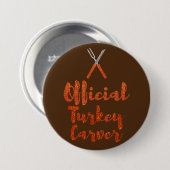 Officiële Thanksgiving Carver Ronde Button 7,6 Cm (Voorkant /achterkant)