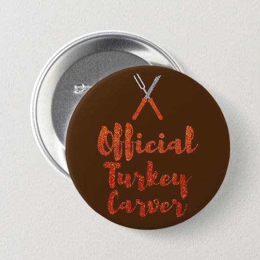 Officiële Thanksgiving Carver Ronde Button 7,6 Cm (Voorkant /achterkant)