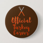 Officiële Thanksgiving Carver Ronde Button 7,6 Cm (Voorkant)