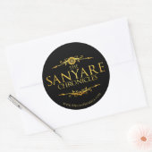 Officiële ticker van Sanyare Chronicles Ronde Sticker (Envelop)