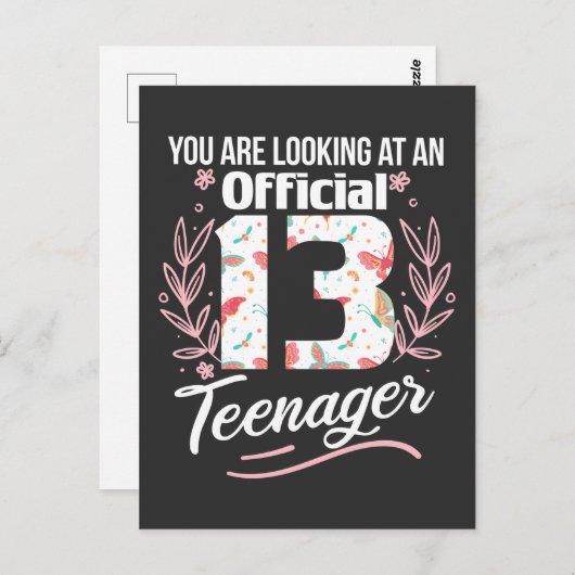 Officiële tiener 13 jaar oude dochter nichtje briefkaart (Voorkant / Achterkant)