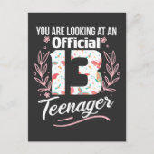 Officiële tiener 13 jaar oude dochter nichtje briefkaart (Voorkant)