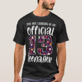 Officiële tiener 13-jarige 13e verjaardag meisje t-shirt (Voorkant)