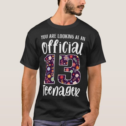 Officiële tiener 13-jarige 13e verjaardag meisje t-shirt (Voorkant)
