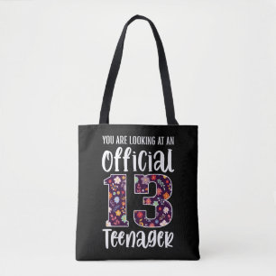 Officiële tiener 13-jarige 13e verjaardag meisje tote bag