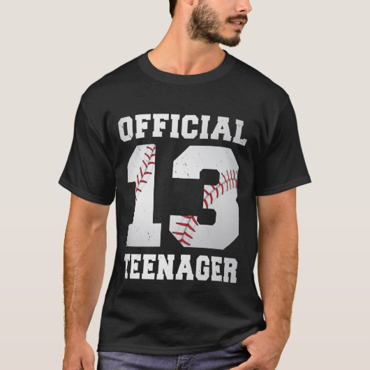 Officiële Tiener 13e Verjaardag Baseball 13 jaar T-shirt (Voorkant)